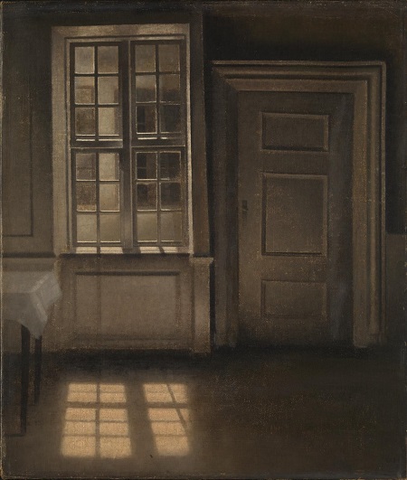 Interior art - Sunlight on the Floor by artist Vilhelm Hammershoi