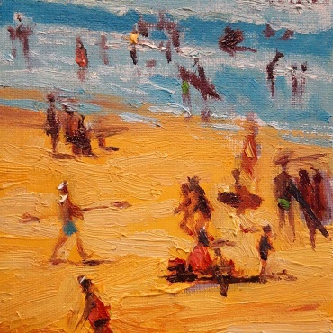 Woolacombe, beach painting by Glenn Badham